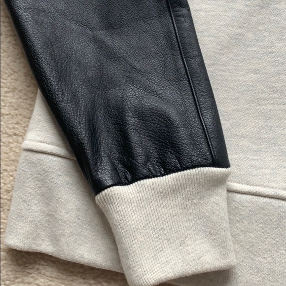 Bomber Jacket Leather Sleeves - Picture 7 of 8